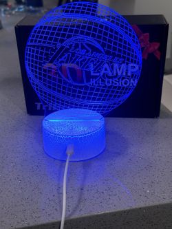 Los Angeles Lakers Desk Lamp Night Light 3D Illusion Multicolored Basketball NBA