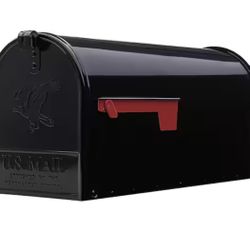 Architectural Mailboxes Elite Black, Large, Steel, Post Mount Mailbox