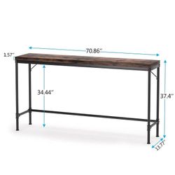 Narrow Console Table, 71-Inch Extra Long Industrial Hallway Table