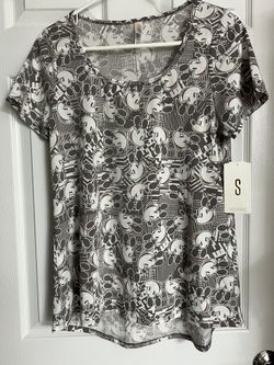 NEW LuLaRoe Disney Mickey Mouse Women’s Top Grey SM