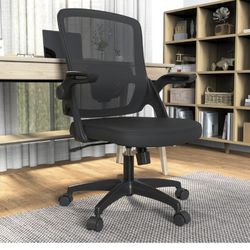 Mesh Ergonomic Back Support Adjustable Comfortable Black Computer Modern Swivel Office Desk Chair with Flip Up Arms