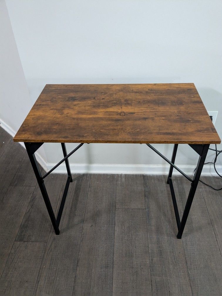 Wooden Table With Metal Legs