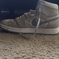 Nike Air Jordan 1 Zoom Air High Tops - Light Beige/Off-White (Used)