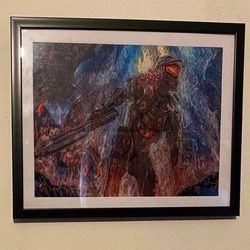 Master chief from halo video games custom art piece