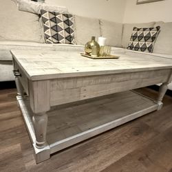Ashley Coffee Table + End Table — Whitewash - Couch is NOT included