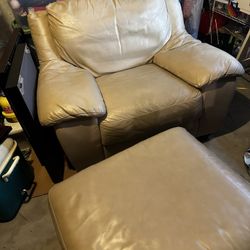 Leather Chair With Ottoman 