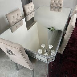 Mirror Dining Table Set 