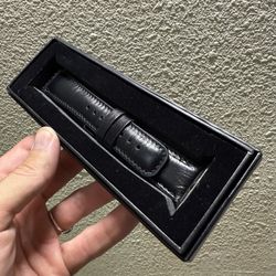 Brand New Black Leather Apple Watch Band – 42mm / 44mm / 45mm – Premium Replacement Strap