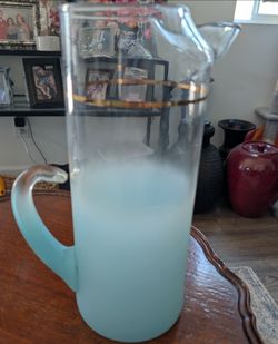 vintage West Virginia Glass Blendo pitcher