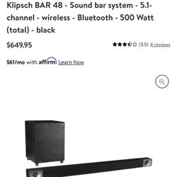 Klipsch BAR 48 - Sound bar system - 5.1- channel - wireless - Bluetooth - 500 Watt