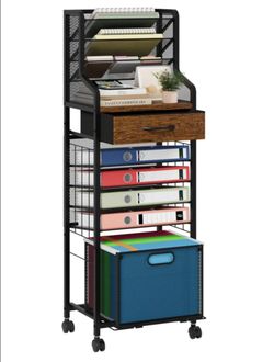 10-Tier Rolling File Cart