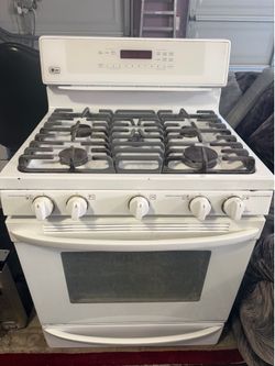 LG White Gas Stovetop With Oven
