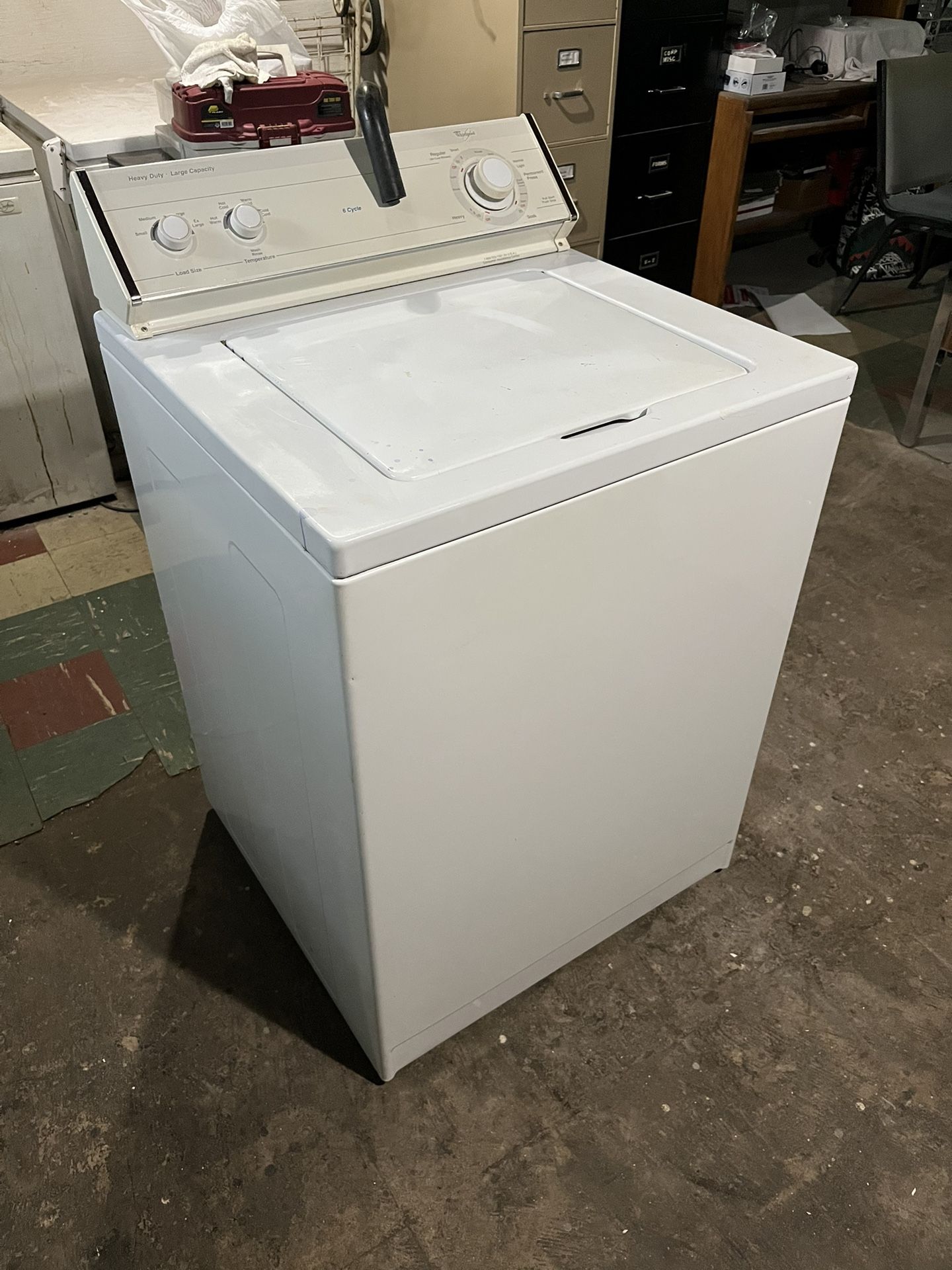 Whirlpool large capacity washer install installed