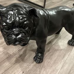 🐾 Black Bulldog Statue – Modern Decorative Sculpture