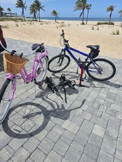 2.    26" Schwinn bikes hand pump and bike rack.