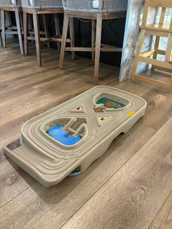 2-Sided Kids Train + Race Car Activity Table can also be used as Sand & Water Play