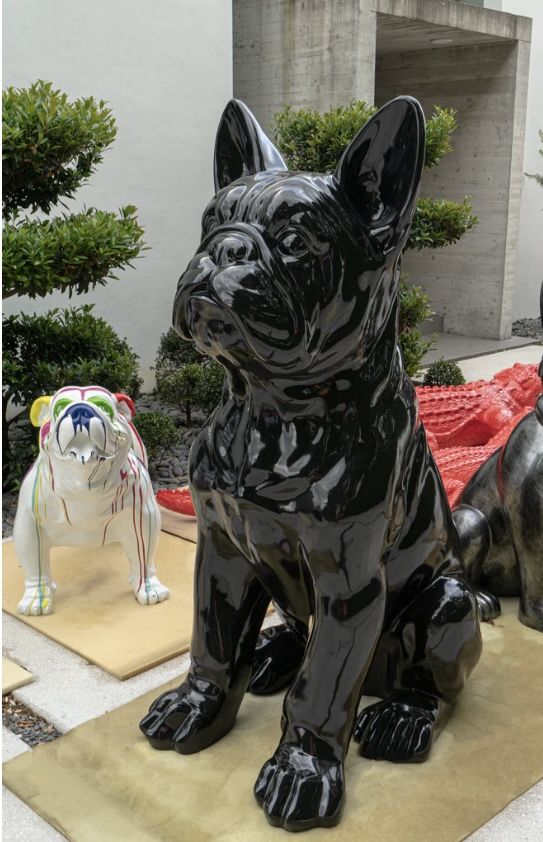 Giant Boxer Statue Jet blacK Indoor/outdoor