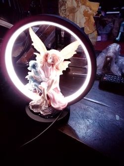Fairy and dragon figurine light