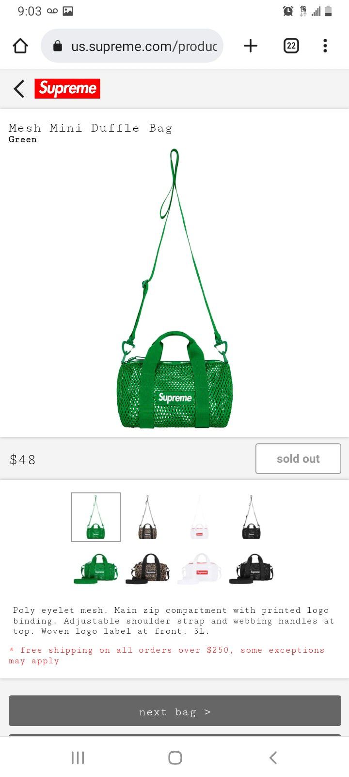 Supreme Keepall 45 Duffel bag for Sale in El Monte, CA - OfferUp