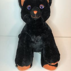 Build A Bear Lucky Kitty Plush Black Cat Stuffed Animal Retired Halloween 14”