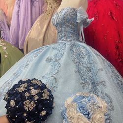 light blue quince dress
