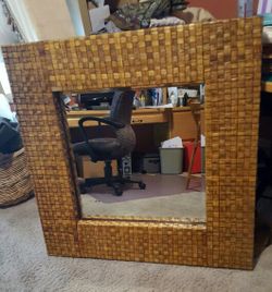 Gorgeous woven framed mirror