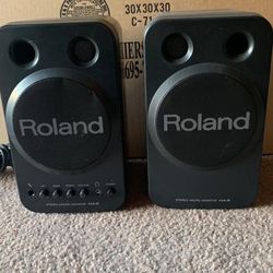 Roland MA-8 Stereo Studio Monitor Speakers Wired Black,microphone Input 