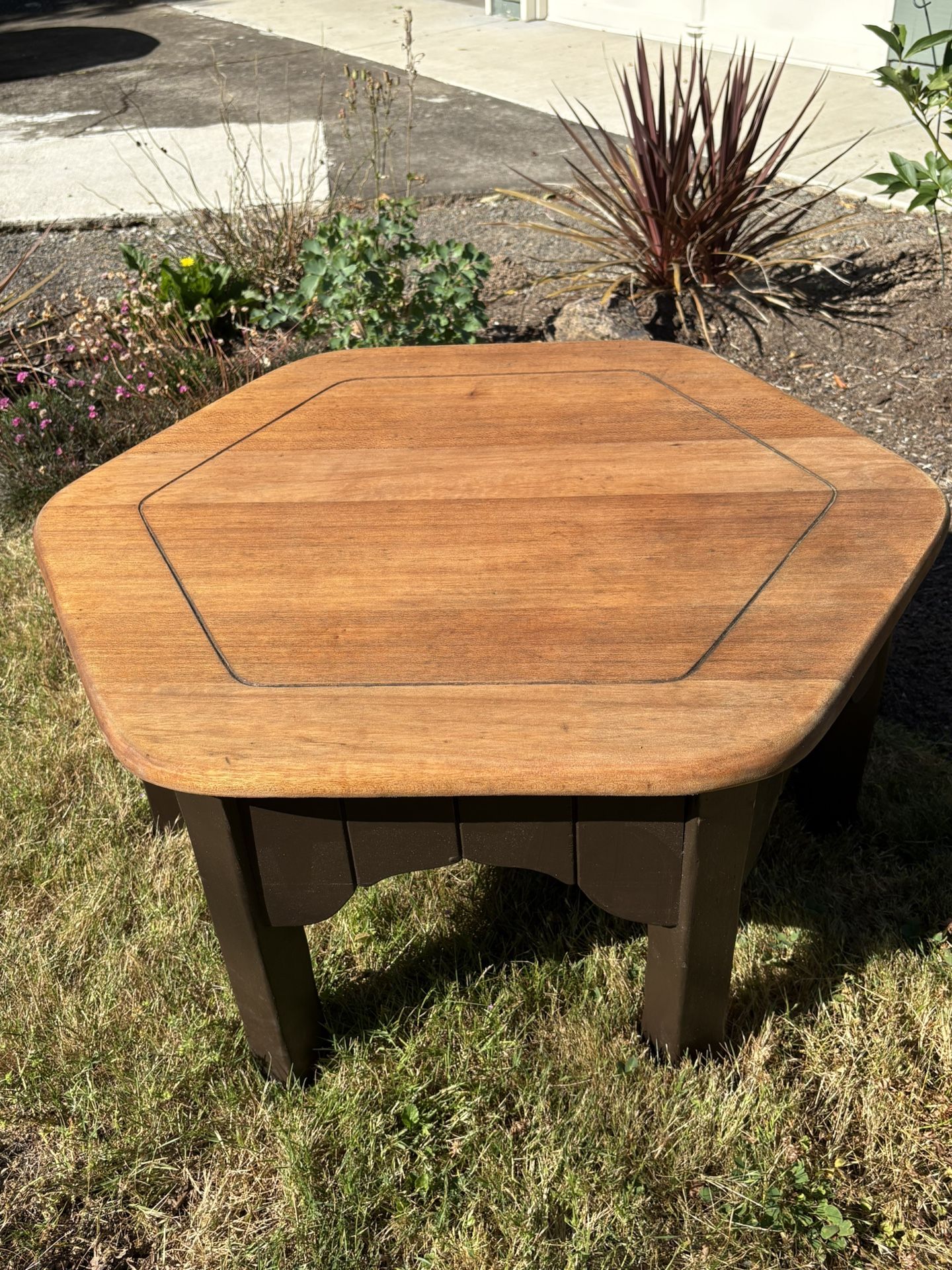 Sold Wood Hexagon Coffee Table