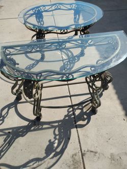 Matching glass top tables