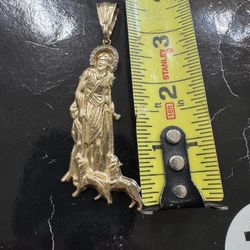 14K San Lazaro Charm Medalla 14k 19 Gramos 