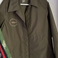 Rain Jacket, Helmet Lang Men’s Size M Olive Drab color Like New