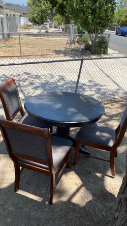Black round table