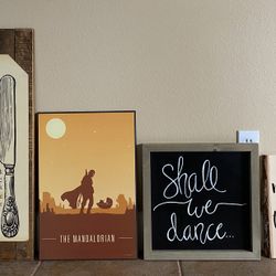 🪧 4 Wood Signs Epicurus Mandalorian Wedding Dance Christmas $10 Each
