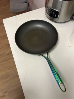 Used but still has a lot of life left. Nice frying pan.