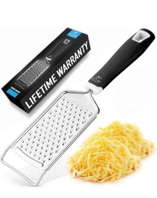 NEW! Zulay Kitchen Professional Cheese Grater/Zester, Stainless Steel-Black