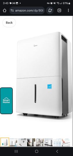 Midea 50 Pint Smart Dehumidifier with Pump, Up To 4500sqft. New