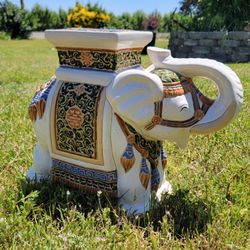 Ceramic Elephant Plant Stand - Decorative Indoor/Outdoor Display - Handcrafted Artistry