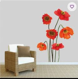 NEW -RED BARREL STUDIO POPPIES WALL DECAL - NEW