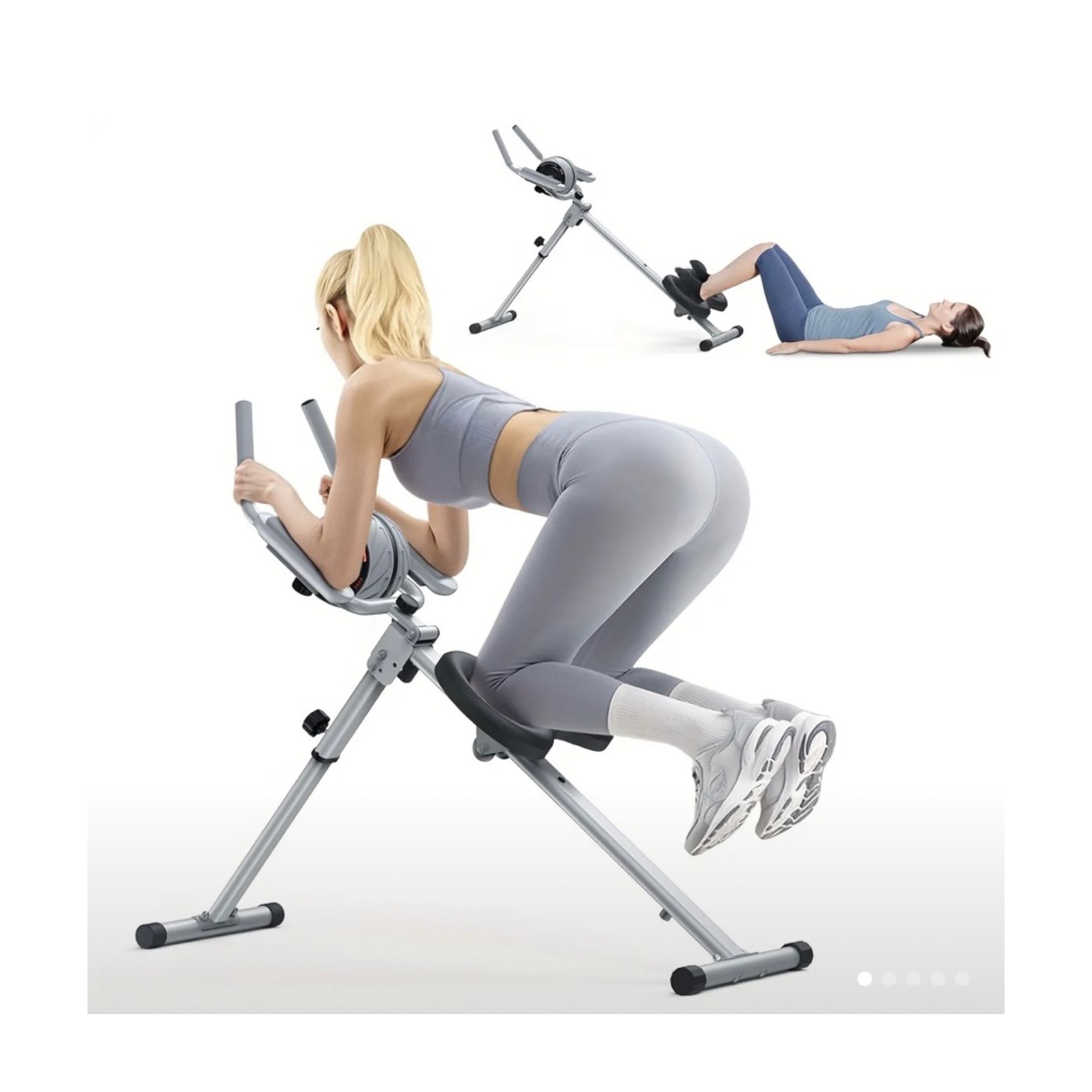 2 in 1 Adjustable Foldable Ab Exercise Machine Full Body Workout For Home Gym
