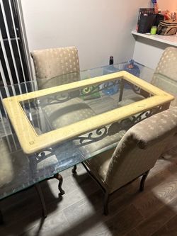 Glass Dining Table with four chairs