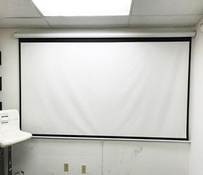 (Brand New) $60 Manual 100” 16:9 Projector Screen Manual Pull Down Matte White 87x49”