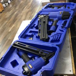 1003 Campbell Hausfeld NB35602 3pc Air Pneumatic Nailer Set In Hard Carry Case 011416
