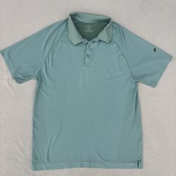 Fabletics Shirt Mens Large Olive Green Polo The Training Day Performance Stretch