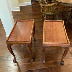 Antique Solid Mahogany End Tables 