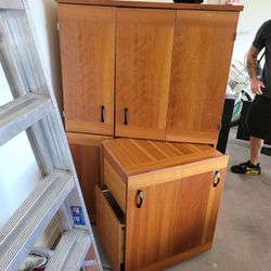 Armoire With Table Built Inside MUST BE ABLE TO PICK UP TOMORROW THE 31ST