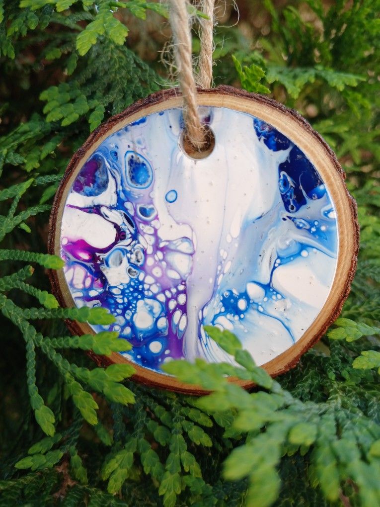 Hanging Wooden Pour Painted Ornament Decor