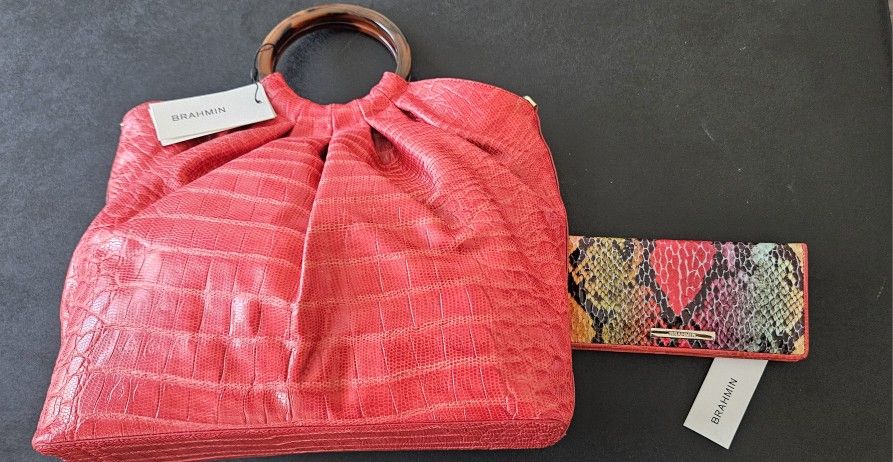 Brahmin Handbag & Matching Wallet