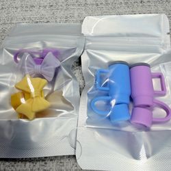 Mini Tumbler Cup & Bow Straw Toppers 4 Piece Bundle Stanley Style