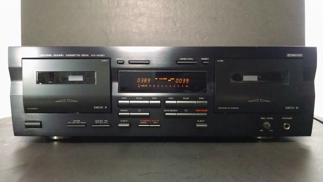 Yamaha KX-W321 Natural Sound Auto-Reverse 3-Head Dual-Cassette Deck Player