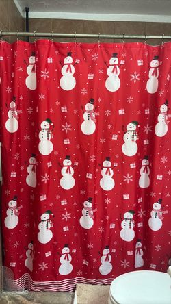 Christmas Snowman Shower Curtain
